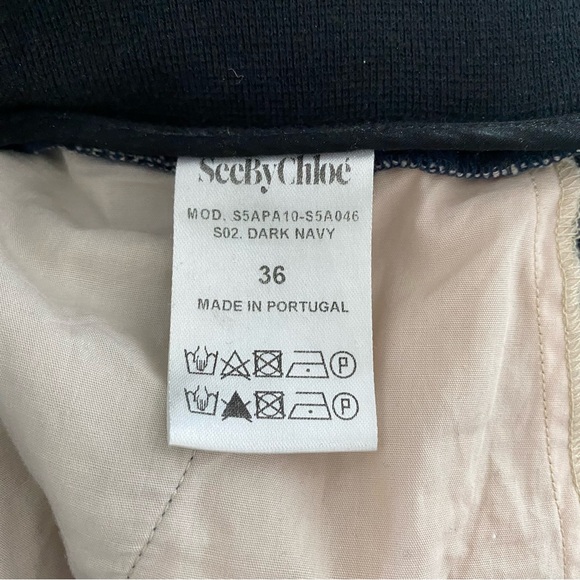 See By Chloe Jogger style woven pant Navy and Black - Picture 9 of 9